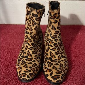 Steve Madden leopard print Santos boots, Men size 8M